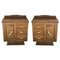 Spanish Art Deco Heavily Hand-Carved Bedside Tables or Nightstands, 1920s, Set of 2 1