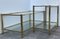 Mid-Century Modern Brass Side Table & End Console Table in Glass, Set of 2 2