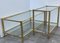 Mid-Century Modern Brass Side Table & End Console Table in Glass, Set of 2 3