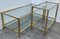 Mid-Century Modern Brass Side Table & End Console Table in Glass, Set of 2 4