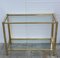 Mid-Century Modern Brass Side Table & End Console Table in Glass, Set of 2 18