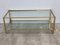 Mid-Century Modern Brass Side Table & End Console Table in Glass, Set of 2 8