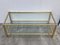 Mid-Century Modern Brass Side Table & End Console Table in Glass, Set of 2 10