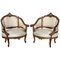 Italian Rococó Louis XV Fauteuils or Slipper Chairs, Set of 2 1