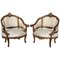 Italienische Rococó Louis XV Fauteuils oder Slipper Stühle, 2er Set 1