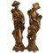 Vintage Chinoiserie Male and Female Statuary of Good Luck, Set of 2, Image 1