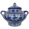 Jarrón o jarrón español de loza esmaltada en azul y blanco, siglo XX, Imagen 1
