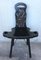 Vintage Spanish Sgabello Carved Side Chair or Stool 3