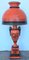 Lámparas de mesa Sang De Boeuf rojas con motivos ornamentales, siglo XX. Juego de 7, Imagen 3