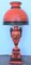 Lámparas de mesa Sang De Boeuf rojas con motivos ornamentales, siglo XX. Juego de 7, Imagen 4