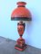 20th Century Red Sang De Boeuf Table Lamps with Ornamental Motifs, Set of 7 5
