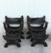 20th Century Spanish Carved Walnut Savonarola with Foot Rest, Set of 2 3