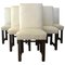 Art Deco Dining Chairs with Upholstery, Italy, Set of 6 1