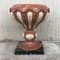Pink Marble Hand-Carved Planter with Serpentine White Inlays, Image 2