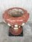 Pink Marble Hand-Carved Planter with Serpentine White Inlays 6