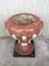 Cache-Pot Sculpté à la Main en Marbre Rose avec Incrustations en Serpentine Blanche 5