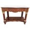 20th Century Marquetry Console Table with White Carrara Marble Top & 2 Drawers, Image 1