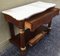 20th Century Marquetry Console Table with White Carrara Marble Top & 2 Drawers 6