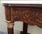 20th Century Marquetry Console Table with White Carrara Marble Top & 2 Drawers 8