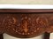 20th Century Marquetry Console Table with White Carrara Marble Top & 2 Drawers 11