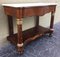 20th Century Marquetry Console Table with White Carrara Marble Top & 2 Drawers 3
