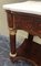 20th Century Marquetry Console Table with White Carrara Marble Top & 2 Drawers 9