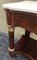 20th Century Marquetry Console Table with White Carrara Marble Top & 2 Drawers, Image 9