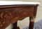 20th Century Marquetry Console Table with White Carrara Marble Top & 2 Drawers 13