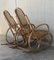 Sedie a dondolo in legno curvato e canna, XX secolo, set di 2, Immagine 10