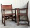 19th Century Spanish Colonial Style Carved Armchairs with Leather, Set of 2 5