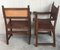 19th Century Spanish Colonial Style Carved Armchairs with Leather, Set of 2, Image 8
