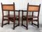 19th Century Spanish Colonial Style Carved Armchairs with Leather, Set of 2 6