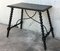 19th Spanish Baroque Side Table with Iron Stretcher and Carved Top in Walnut 2