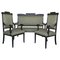 20th Black French Sofa and Two Armchairs, Set of 3 1