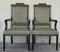 20th Black French Sofa and Two Armchairs, Set of 3 6