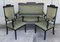 20th Black French Sofa and Two Armchairs, Set of 3 2
