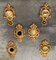 Spanish Rococo Style Carved Gold Leaf Giltwood Mirrors, 1920s, Set of 6 3