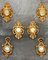 Espejos españoles estilo Rococó de madera dorada tallada, años 20. Juego de 6, Imagen 2