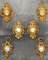 Spanish Rococo Style Carved Gold Leaf Giltwood Mirrors, 1920s, Set of 6 2