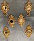 Spanish Rococo Style Carved Gold Leaf Giltwood Mirrors, 1920s, Set of 6 4