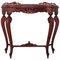 20th Century Rococo Style Italian Carved Mahogany and Glass-Top Console 1