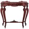 20th Century Rococo Style Italian Carved Mahogany and Glass-Top Console, Image 1