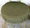 Mid-Century Green and Gilded Round Stools, Set of 2 2