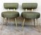 Mid-Century Green and Gilded Round Stools, Set of 2 9