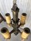 French Vintage Four-Light Gilt Iron Light Fixture with Large Wax Candles, Image 4