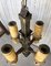 Lámpara francesa vintage de hierro dorado con velas grandes de cera, Imagen 4