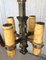 French Vintage Four-Light Gilt Iron Light Fixture with Large Wax Candles 3