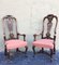 Burl Walnut Queen Anne Style Armchairs, 1940s, Set of 2, Image 4