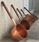 Antique Spanish Handmade and Forged Copper Cook Pans, Set of 5 2