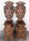 18th Century Italian Renaissance Lion Carved Walnut Hall Chairs, Set of 2, Image 4